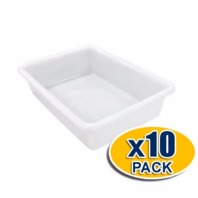 Lot 10 plateaux adaptés à l&rsquo;usage alimentaire : 1,2L Sans BPA (20,6 x 15 x 6,2 cm) – Cuisines, restaurants, cantines, catering