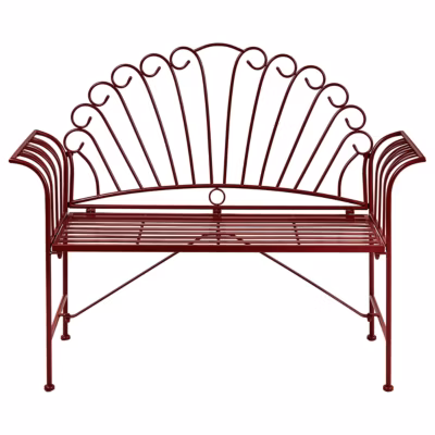 Banc de jardin CAVINIA 125 cm Métal Rouge Bordeaux