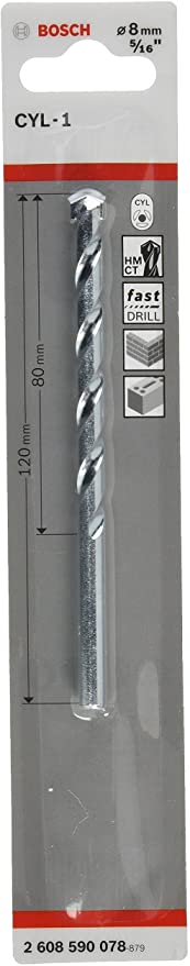 Forets à mateiraux CYL 1    –  8x80x120 mm 2608590078