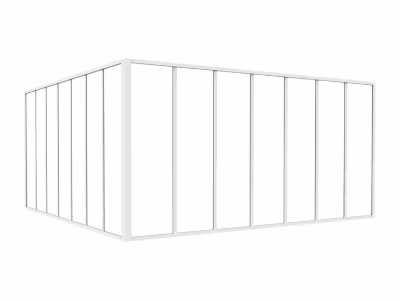 Verrière d&rsquo;angle d&rsquo;atelier en aluminium thermolaqué – L210 x L210 x H105 – Blanc – BAYVIEW
