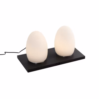 Ensemble de 2 lampes de table rechargeables RGBW blanches – Eggo