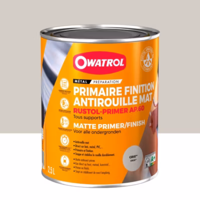 Primaire et finition mat antirouille Owatrol RUSTOL PRIMER AP 60 Gris (ow16) 2.5 litres