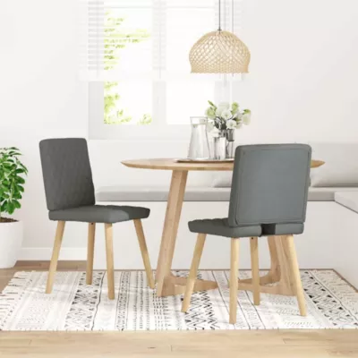 ZMH Chaises à Manger Lot De 2 Gris Foncé Tissu