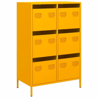 Buffet haut jaune moutarde 68x39x101,5 cm acier vidaXL