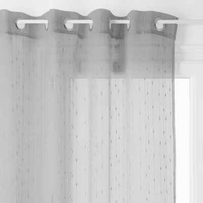 Voilage tissé Plumetis « Anissa » 140 x 240 cm Atmosphera – Gris