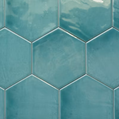 Carreaux Hexagonaux en Grès Cérame Brillant. Arte Sarcelle 14x16cm