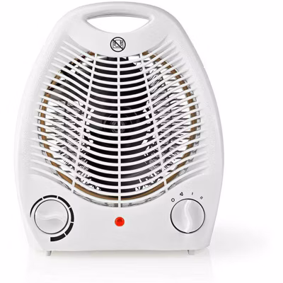 Radiateur soufflant dappoint blanc H. 12 cm Surface jusqua 20 m2 2000 W – nedis