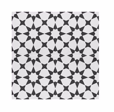 4 Carreaux de ciment véritable 0,16m2 / Carreaux de ciment artisanaux pour sol et mur coloris noir / blanc – l.20 x L.20 cm