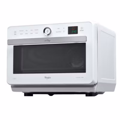 WHIRLPOOL JT469WH – Micro-ondes Jet Chef – 33 L – 6eme SENS Combi Crisp Vapeur – Cavité Inox – Plateau tournant 36 cm – Blanc