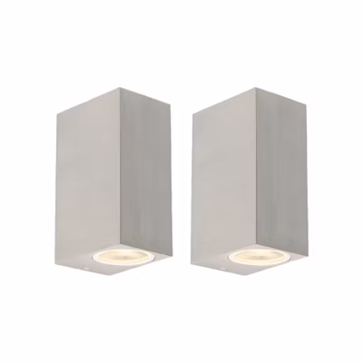 Lot de 2 appliques murales modernes en aluminium 2 lumières IP44 – Baleno