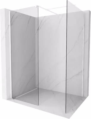 Mexen Kioto paroi de douche Walk-in 125 x 90 cm, transparent, blanc – 800-125-202-20-00-090