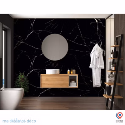 Papier peint Marbre noir de Tocceno 2 – Intissé – 200 cm – 280 cm – MaCrédenceDéco