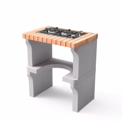 MOVELAR – Module latéral gaz New Iberia pour Barbecue en Béton Préfabriqué – Usage Extérieur