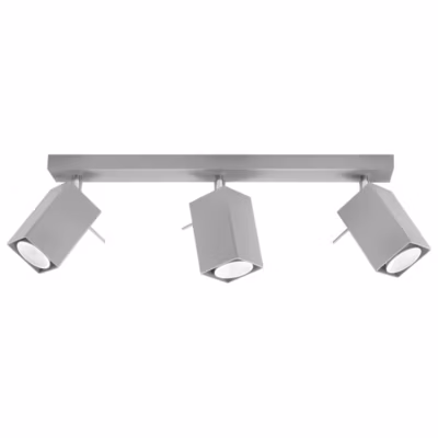 Plafonnier en acier 3 lampes 45x6x16cm Sollux