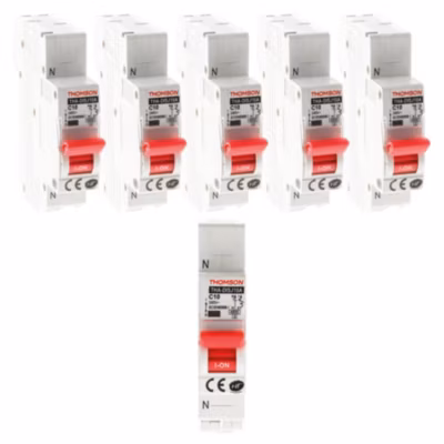 Lot de 6 disjoncteurs PH+N 10A NF Thomson