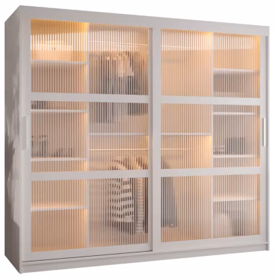 Armoire FLUTES  a portes coulissantes H. 200 x L. 200 x P. 62 2 portes