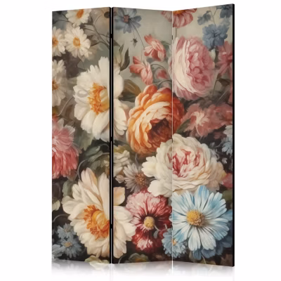 Paravent -Belles Fleurs de Jardin aux Couleurs Pastel