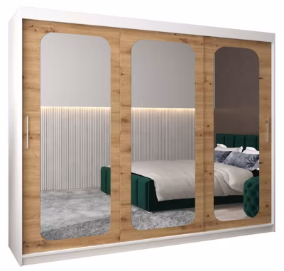 Armoire Promo T3 a portes coulissantes H. 200 x L. 250 x P. 62 3 portes