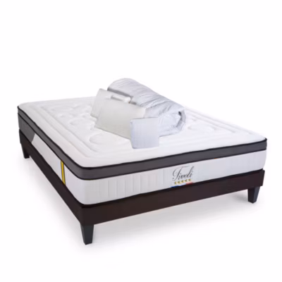 Pack anti punaise Tivoli 140×190 cm Matelas Mousse + Sommier Bois + Accessoires
