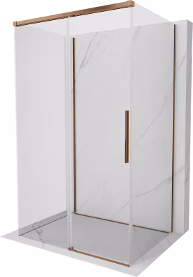 Mexen Rox-3S cabine de douche à 3 parois coulissante 140 x 75 cm, transparent, or rose – 8C2-140-075-60-00-3S