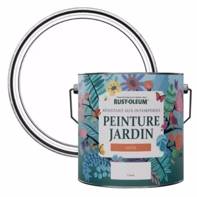 Peinture Blanche pour Jardin et terrasse, Finition Satinée – RUST-OLEUM – Coton 2,5 L