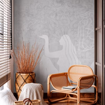 Papier peint panoramique Mahsa gris – Gris