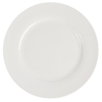 Assiettes Rondes en Céramique Blanche 270 mm à Bord Large Lumina – Lot de 4