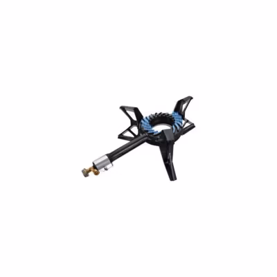 Réchaud à gaz tripatte fonte et laiton 8,5 kW, brûleur 17 cm, Certigaz, butane propane, noir