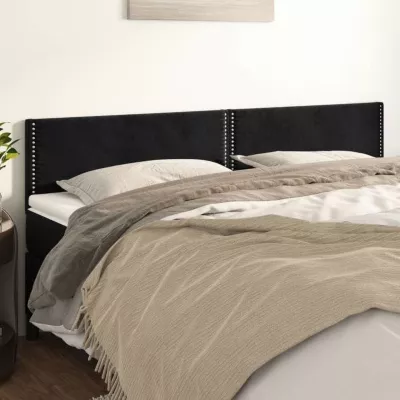 vidaXL 2 x Têtes de Lit Meubles de Chambre à Coucher Accessoires de Lit Simple Têtes de Cadre de Lit Intérieur Noir 346000