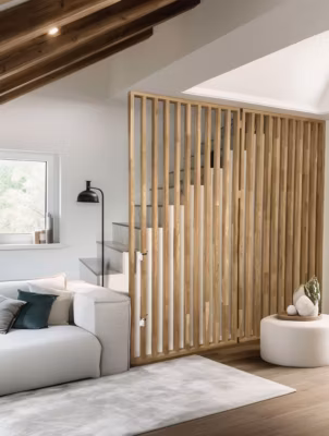 Cloison Amovible en Chêne Clair – Claustra Ajouré 9 Lames pour Séparation de Pièce (H 140 x L 100 cm) – PAR AD LYON GROUPE