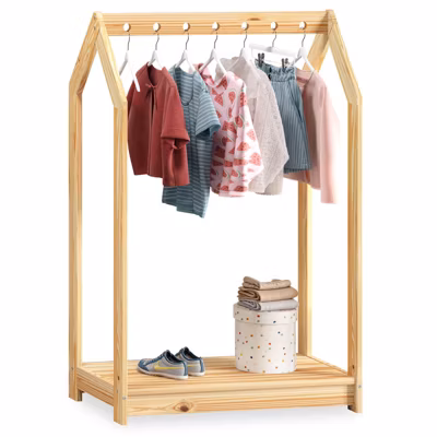 Portant enfant SALLY en pin massif – Coloris naturel