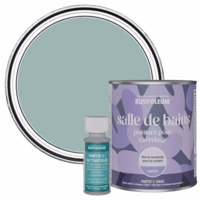 Peinture Bleue pour carrelage de Salle de Bain, Satinée – RUST-OLEUM – Bleu littoral 750ml