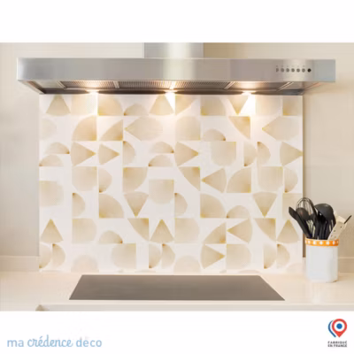 Crédence cuisine fond de hotte Rayonnement doré – Alu composite – L 90 cm x H 60 cm – MaCrédenceDéco
