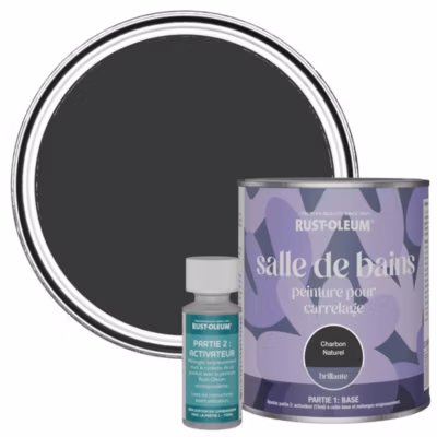 Peinture Noire pour carrelage de Salle de Bain, Brillante – RUST-OLEUM – Charbon Naturel 750ml