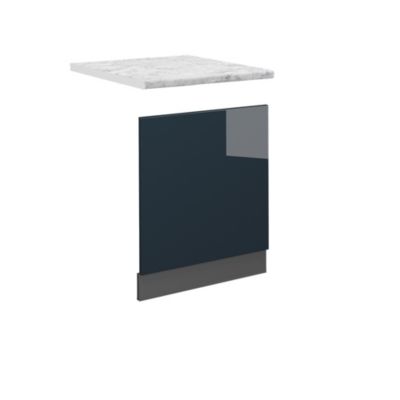 Vicco panneau de lave-vaisselle  Bleu foncé brillant 60cm , PT Marbre
