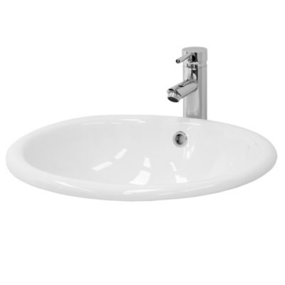 Lavabo en ceramique salle de bain lavabo a poser forme ovale 49×19,5×40,5 cm