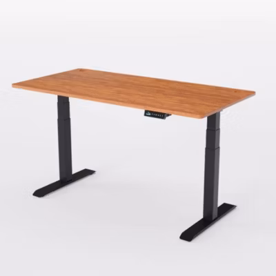 AUM WORLD Bureau Assis Debout Électrique ADVANCED PRO, 160×80, Plateau Chêne Massif, 8 Mémoires, Ports USB, Structure Métal, Noir