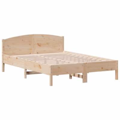 Lit double, Lit adulte, Cadre de lit sans matelas 140×200 cm bois massif de pin