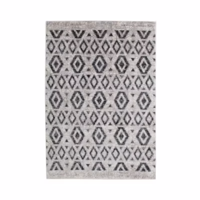 Tapis esprit scandinave à motifs losanges gris beige 120×170
