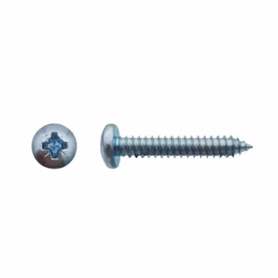 2000 Vis à Tôle Tête Cylindrique Larges Pozidriv 2.2 x 9.5 mm – DIN 7981 – Zingué blanc – D-Work