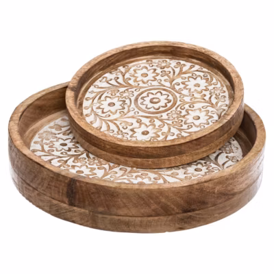 Set de 2 plateaux Ritual – manguier – Atmosphera