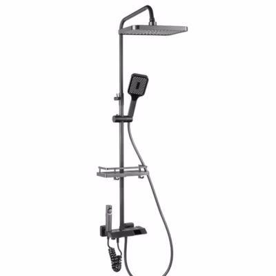 Silla Élégant Colonne de Douche avec Mitigeur Réglable en Hauteur Système de Douche, Gris