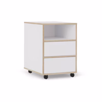 Vicco Caisson roulant Blanc 42x55cm avec étagères et 2 tiroirs