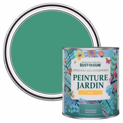 Peinture Verte pour Jardin et terrasse, Finition Mate – RUST-OLEUM – Émeraude 750ml