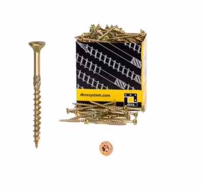 Vis de construction en bois Domax à tête fraisée, zinguée jaune, 6 x 120 mm 100 pcs