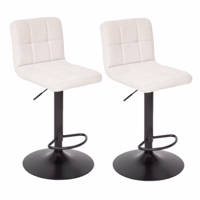 Lot de 2 chaises de bar en tissu DELEK