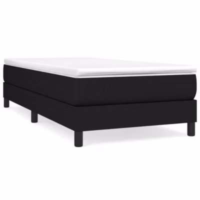 Lit simple, Lit adulte, Cadre de lit à ressorts noir 80×200 cm tissu