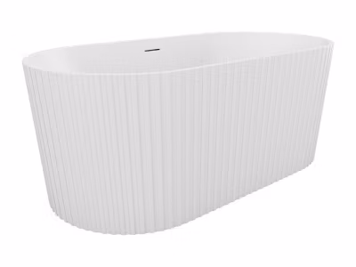 Baignoire îlot striée – 150 x 75 x 58 cm – Acrylique – Blanc mat – 220L – ALIENA