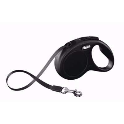 Laisse sangle 5 mètres S noir laisse pour chien Max 15 KG