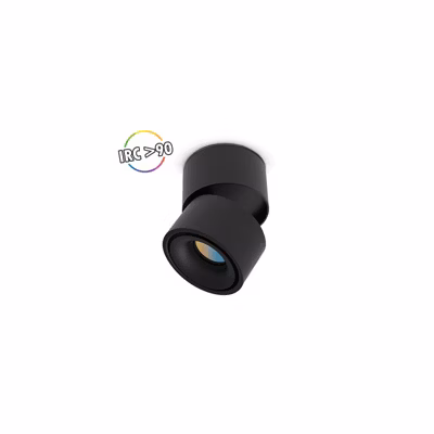 Applique Décorative CCT 12W Noir – Inclinable – 1000lm – 102mm – 3000-4000-6000K